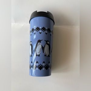Vera Bradley Travel/Tumbler Cup in Playful Penguins blue